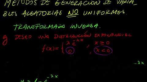 Variables Aleatorios NO UNIFORMES: método transformada inversa
