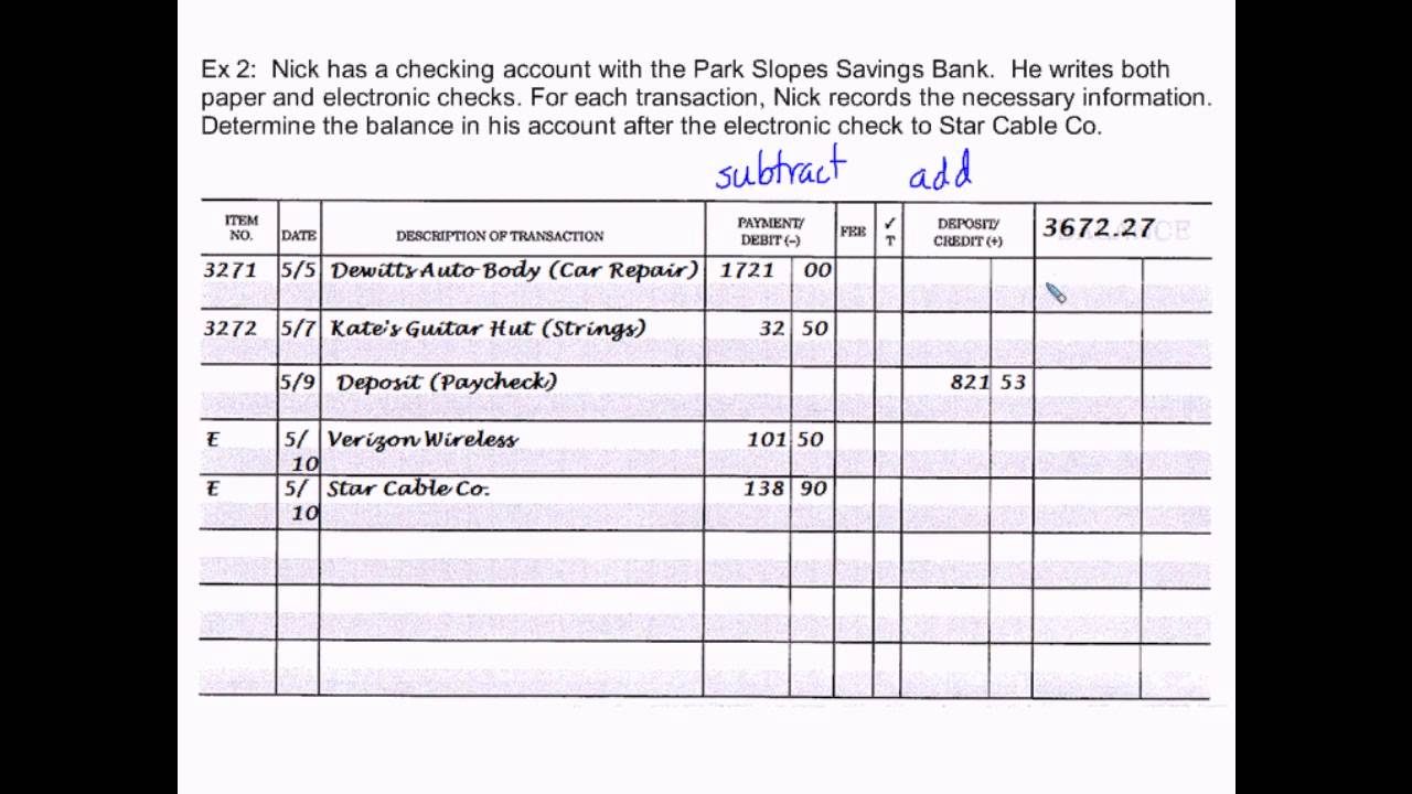 Financial Algebra Checking Accounts part 2 Reconciling - YouTube Financial Algebra Checking Accounts part 2 Reconciling - YouTube