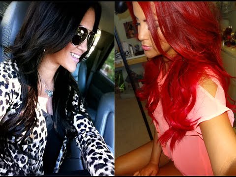 HOW TO: From Brown Hair to Rihanna Red Without Bleaching - YouTube