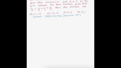 Sequence and Series#A.P.#G.P.#H.P.#SEPTEMBER 2020#IIT-JEE#MAINS