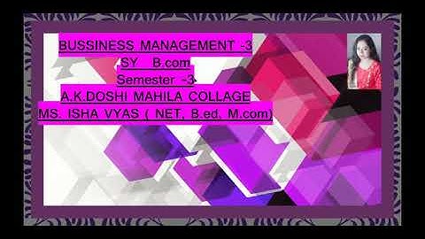 sy b.com B.M. lecture  18by pro Ms Isha vyas.