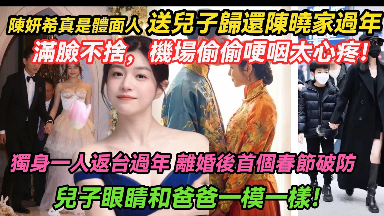 離婚後首個春節破防！陳妍希獨自返臺過年，送兒子回陳曉家滿臉不捨，機場偷偷哽咽太心疼，星星眼睛複製黏爸爸！#陳妍希#周柯宇#陳曉