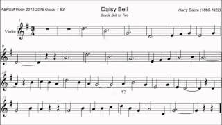 ABRSM Violin 2012-2015 Grade 1 B:3 B3 Dacre Daisy Bell Sheet Music