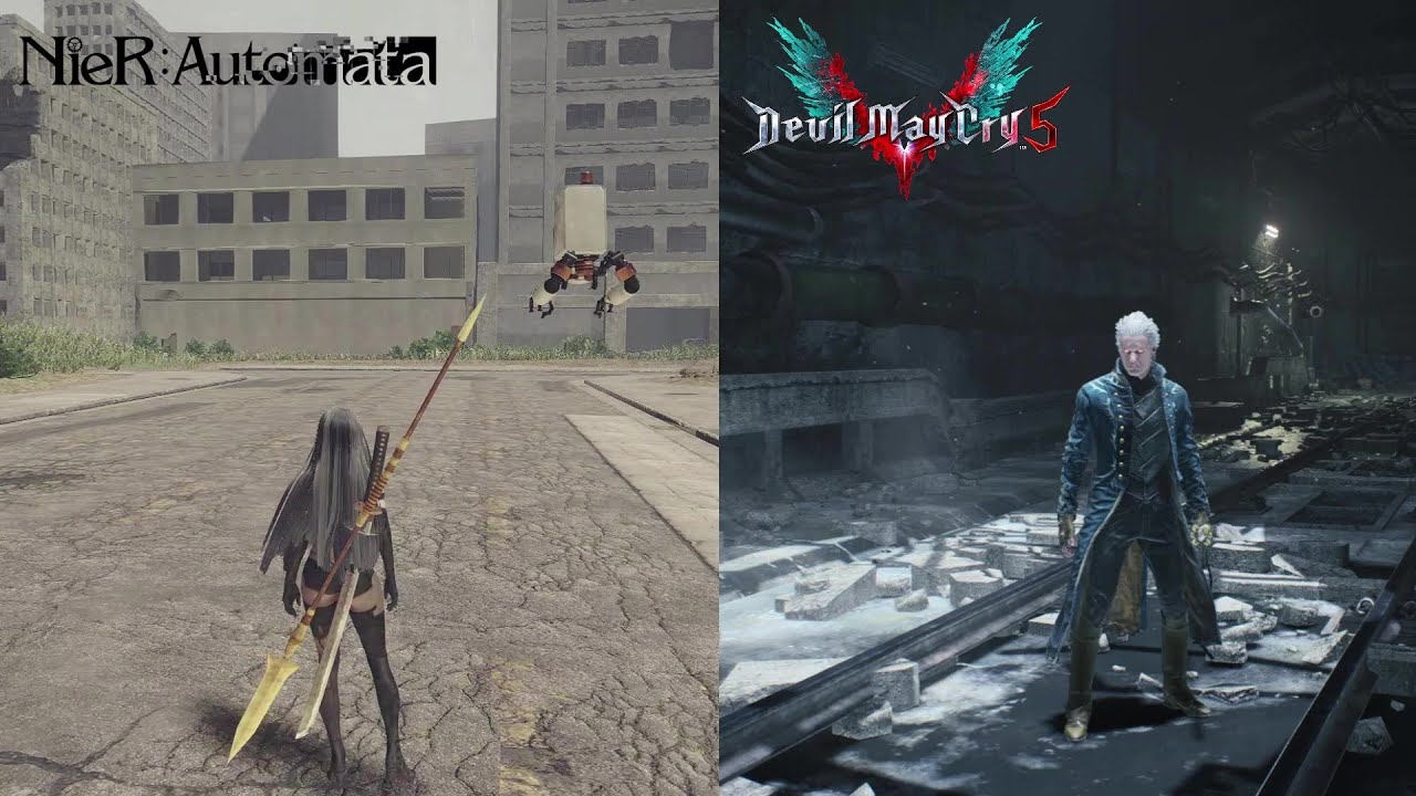 Nier automata vs Devil May Cry 5 Comparison Moveset - YouTube