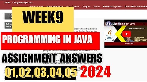NPTEL Programming In Java Week 9 Programming Assignment Answers Solution | 2024-MARCH