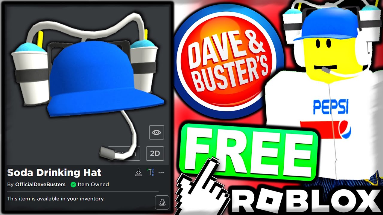 EPIC FREE ACCESSORY! HOW TO GET Soda Drinking Hat! (ROBLOX DAVE