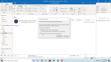 How to Recall sent email message in Outlook - Office 365