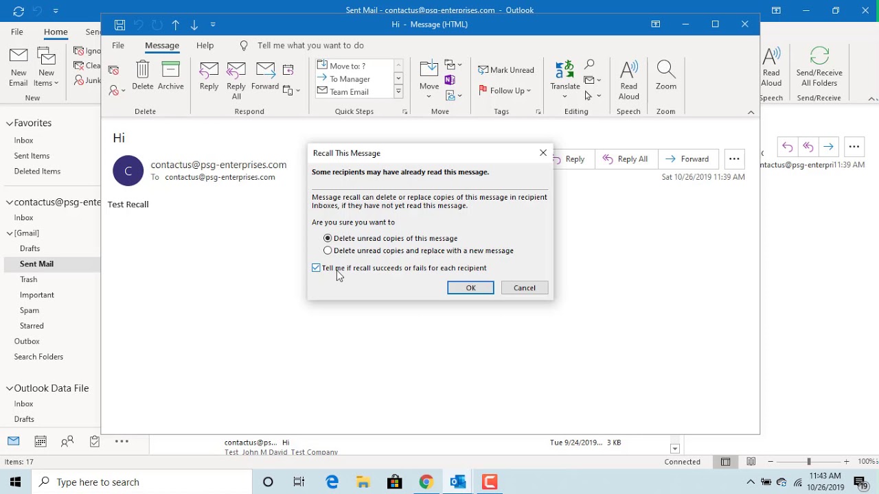 How To Retract An Email In Outlook