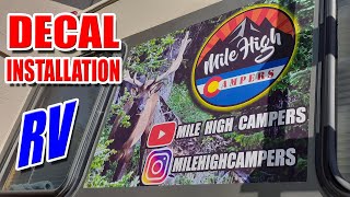 How to install RV graphics | Installing a 2 piece vinyl decal | 2 piece vehicle decal | vinyl wrap by Mile High Campers 1,187 views 2 years ago 3 minutes, 58 seconds