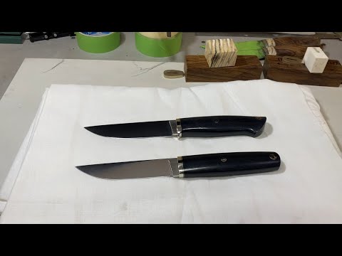 Видео: Два заказных ножа из стали Elmax и М398 рукоять из микарты! 89200680906