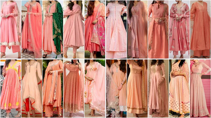 New Model Peach colour Special Anarkali Suit Design Ideas for Girls 2025