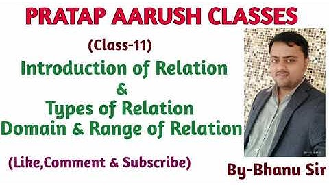 Class-11# Introduction of Relation,Types of Relation & Domain,Range & Co-domain of Relation