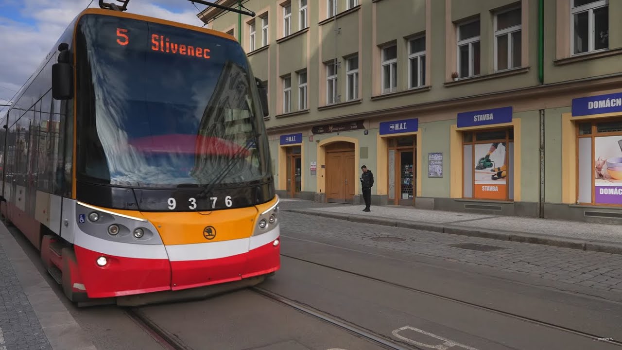 Czech Republic, Prague, tram 5 ride from Na Knížecí to Slivenec