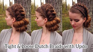 Mix of Tight & Loose Dutch Braids with Updo | Easy Hairstyles screenshot 2