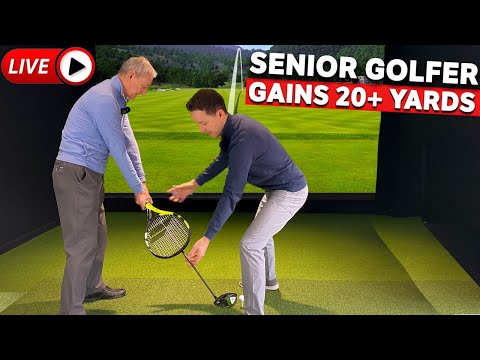 Senior Golfer FIXES SLICE and gains 20+ yards in LIVE GOLF LESSON