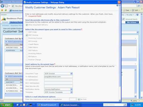 Electronic Document Delivery in Business Portal 4.0 with Dynamics GP