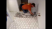 How to regrouting a marble foor - applying the grout - YouTube