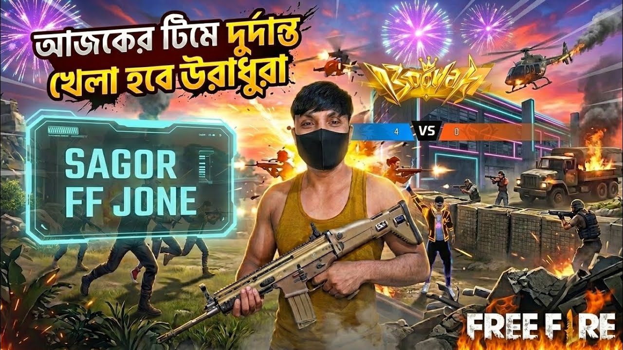 Sagor Ff Robi আজকের টিমে দুর্দান্ত খেলা হবে উরাধুরা!🔥| Sagor FF Jone | Garena Free ...