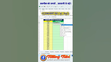 Convert Gram to Kilogram in Microsoft Excel #excel #exceltips #tellingtube