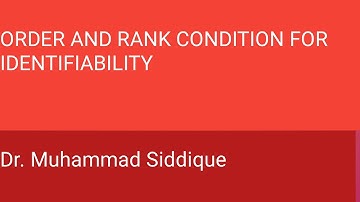 Order and Rank Condition for Identifiability