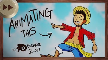 MJ as LUFFY (Blender 2.80 2D Animation Timelapse)