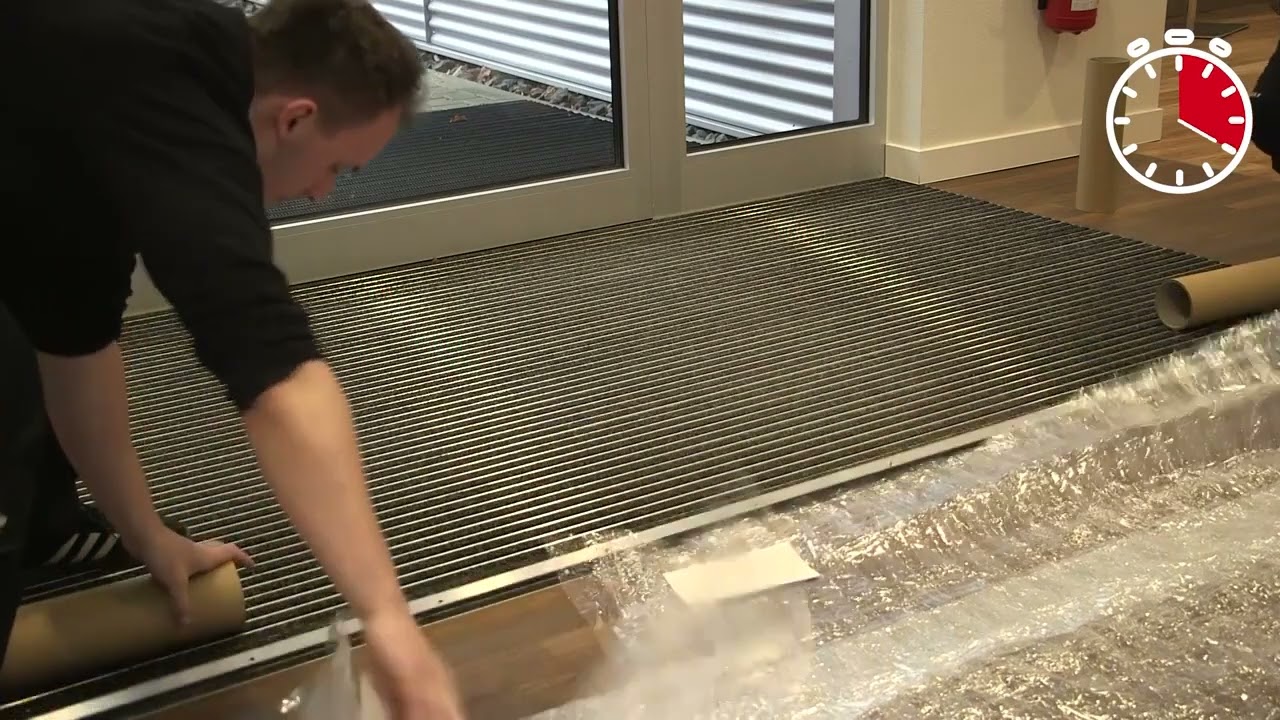 installazione dello zerbino tecnico d'ingresso emco in 30 secondi