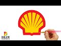 How to draw Shell logo step by step - drawing Creative logos