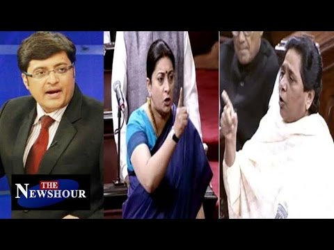 Smriti Irani Vs Mayawati   Rohith Vemula Case The Newshour Debate 24th Feb 2016