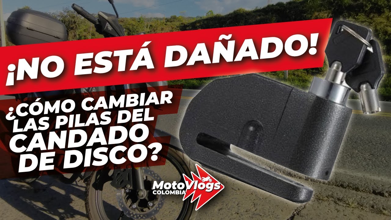 Cómo cambiar las pilas del candado de freno de disco para moto?  #MotovlogsColombia #Candadodedisco 