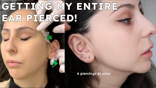 GETTING MY WHOLE EAR PIERCED IN ONE DAY! | pain, aftercare, healing tips