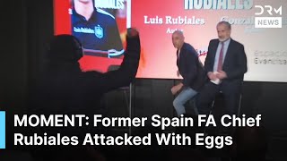 Unseen Moment Former Spain Fa Chief Rubiales Attacked With Eggs At Book Launch Ad1B