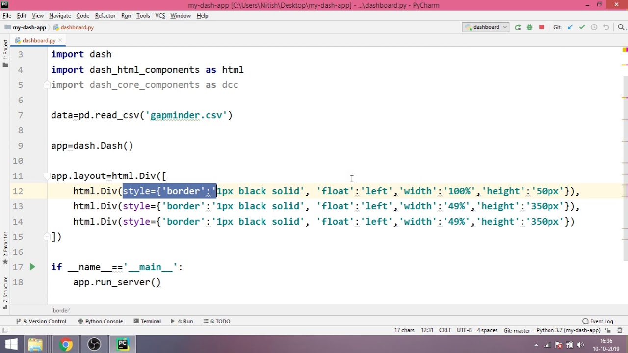 Dash Part 4 Creating a layout using Dash YouTube