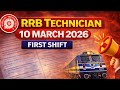 RRB Technician 10 March 2026 First Shift | Real Exam Questions | Full Paper Discussion
