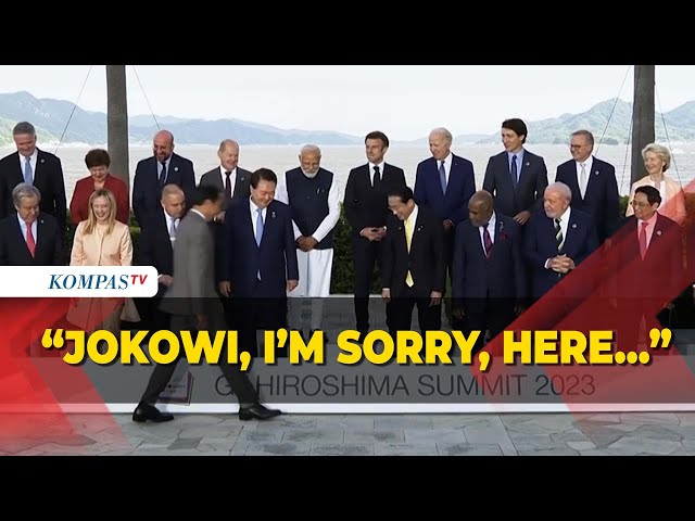 Momen PM Jepang Panggil Jokowi Saat Sesi Foto Bersama di KTT G7 class=