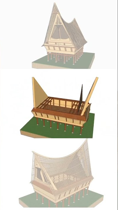 Rumah Adat Batak Bolon #3d #modeling #sketchup #design #desainrumah #shorts