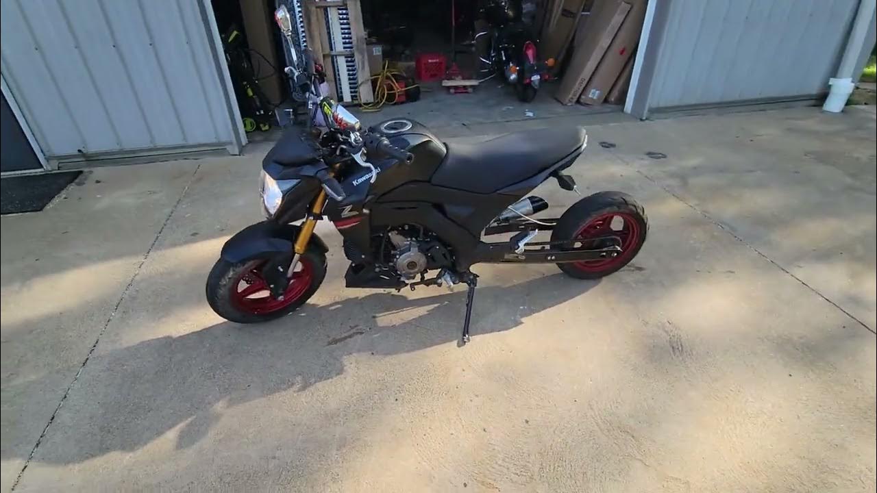 2021 kawasaki z125 pro 12 inch stretch and 4.5 inch lowered YouTube