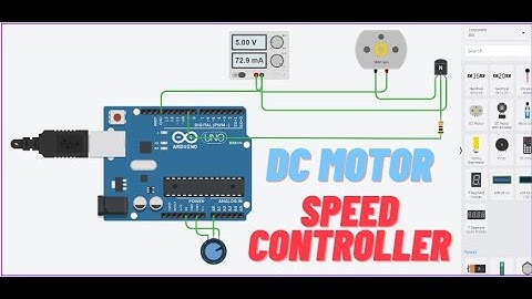 DC motor speed controller by using Arduino and Transistor on Tinkercad