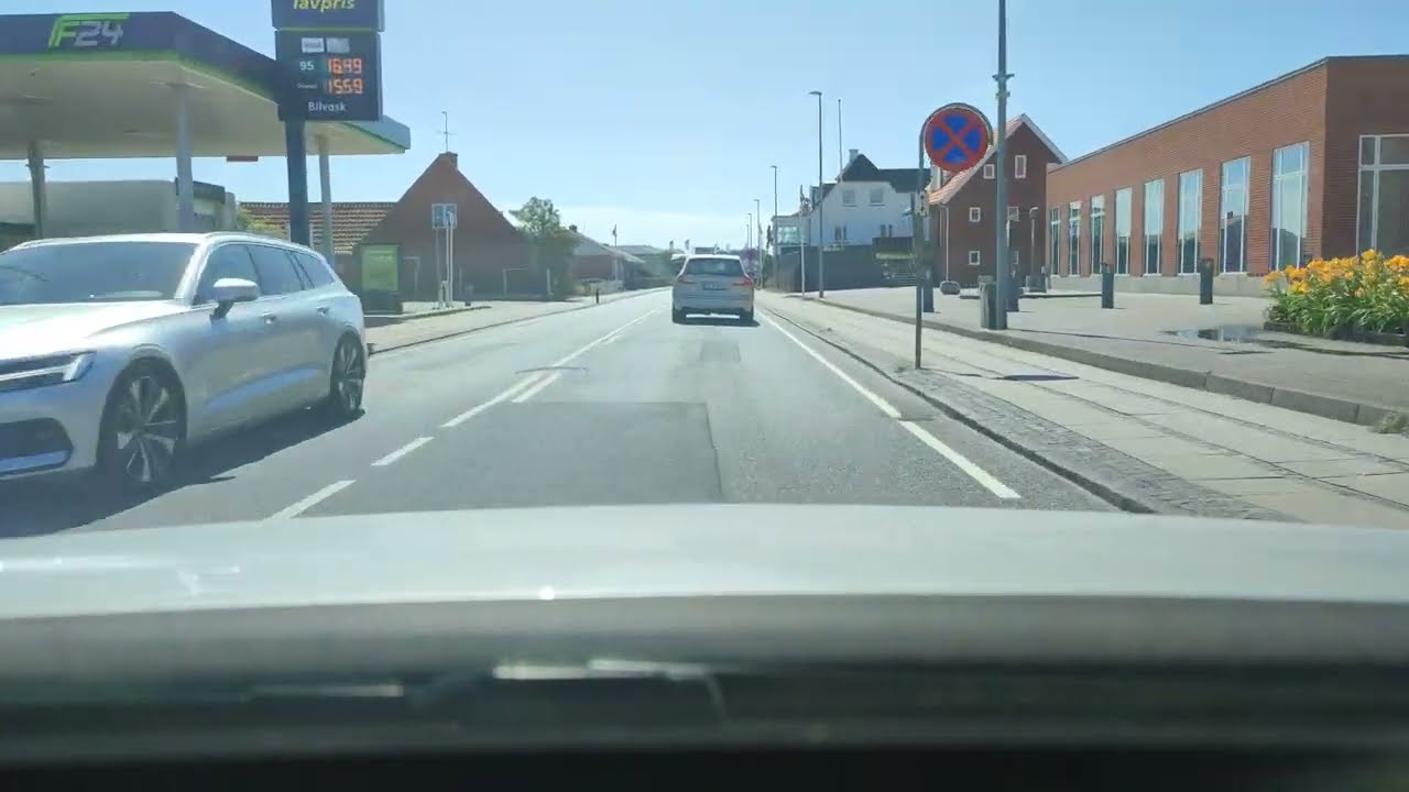 Hvide Sande 🇩🇰 durchfahrt mit dem Auto 13 July 2022 🌞 in 4K