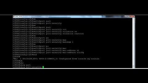 Configure Switch Port Security MAC Address Sticky