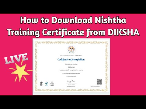 How to Download NISHTHA Training Certificate from Diksha.