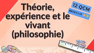 Théorie, expérience et le vivant (philosophie) - 12 QCM - Difficulté: ⭐⭐