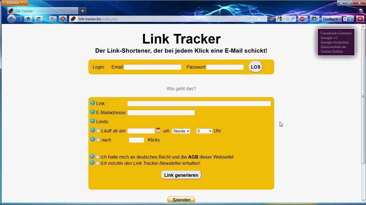 Link Tracker - Klickzähler Tutorial www.Link-Tracker.biz - YouTube
