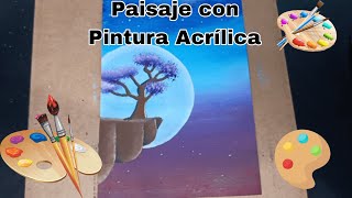 Paisaje con acrílico.. Ideas para pintar con acrílico.. how to paint with acrylic