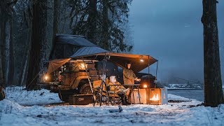 Ep. 18: Rainy & Foggy Winter Camping Vibes - Cozy Escape into Nature [iKamper, ASMR, Relaxing]