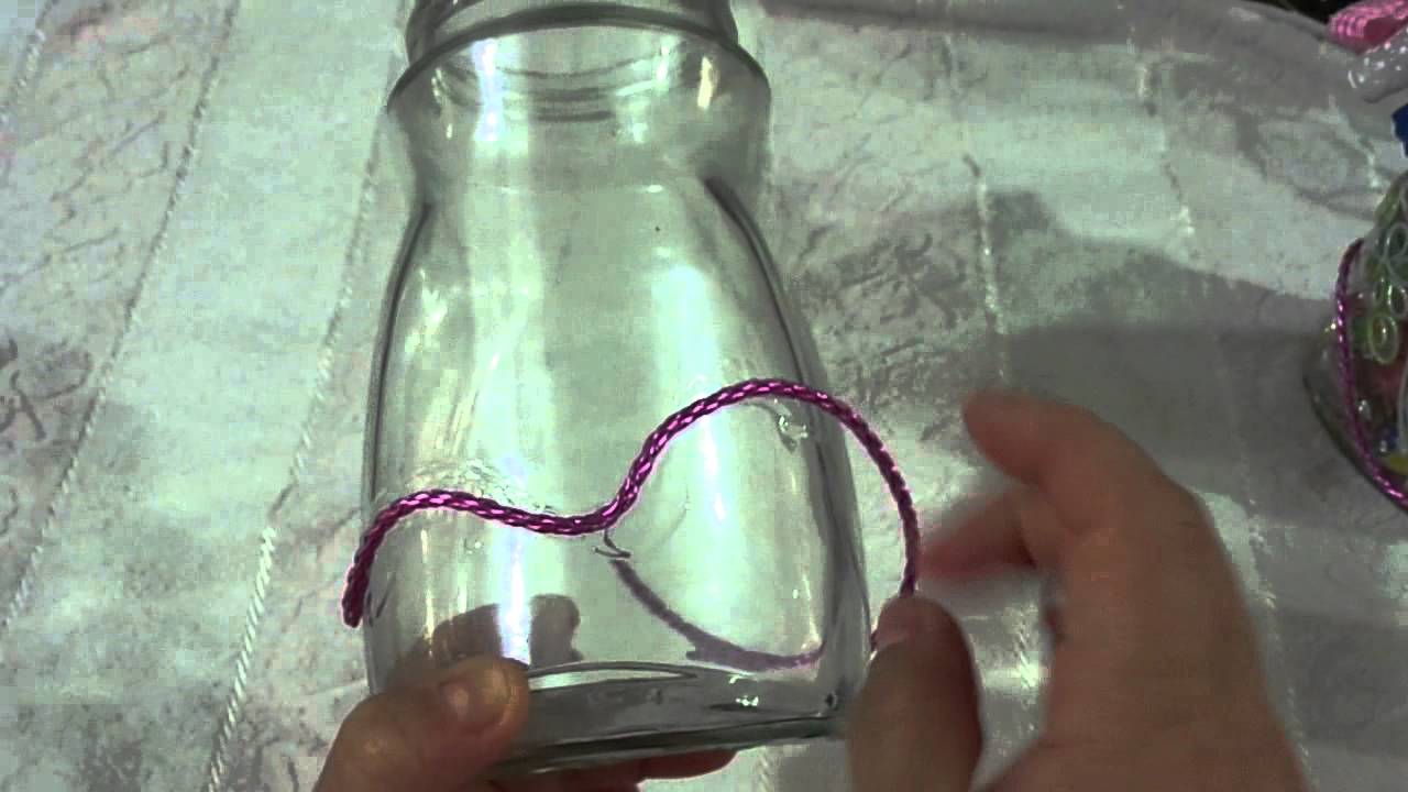 paso a paso de como decorar un frasco de vidrio reciclado - YouTube