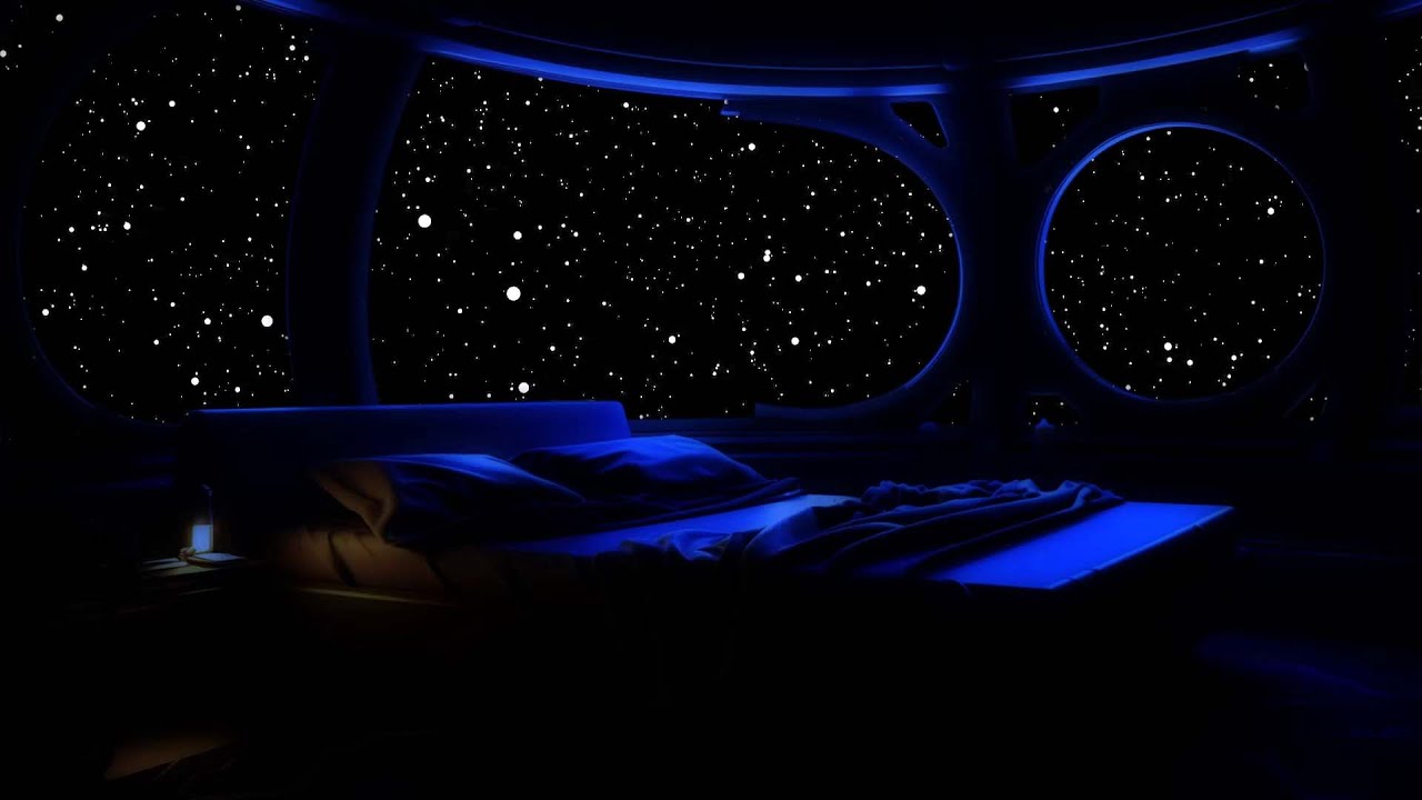 Starry Space & Soothing Brown Noise | Dark Bedroom Ambience for ...