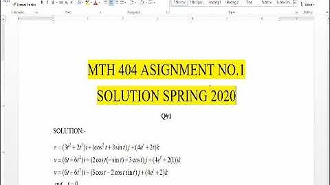 MTH404 Assignment No.1 Solution Spring2020 |||Mth 404 |||Assignment Solution|||aspring 2020 |||VU