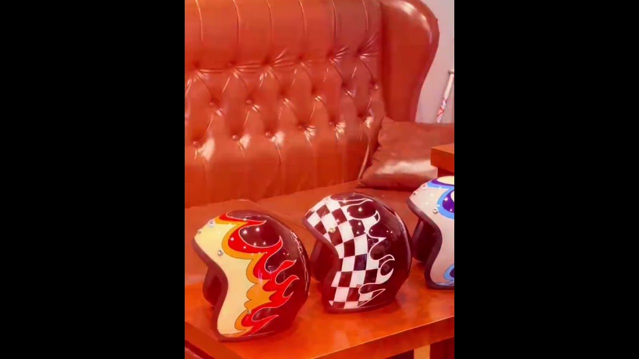 The Flame King - Vintage Open Face Helmet - DOT & ECE Approved