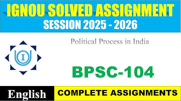 IGNOU BPSC 103 Solved Assignment 2025-2026 | English Medium | Download PDF | IGNOU Students Portal