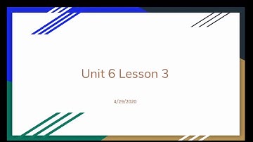 Skills Unit 6 Lesson 3